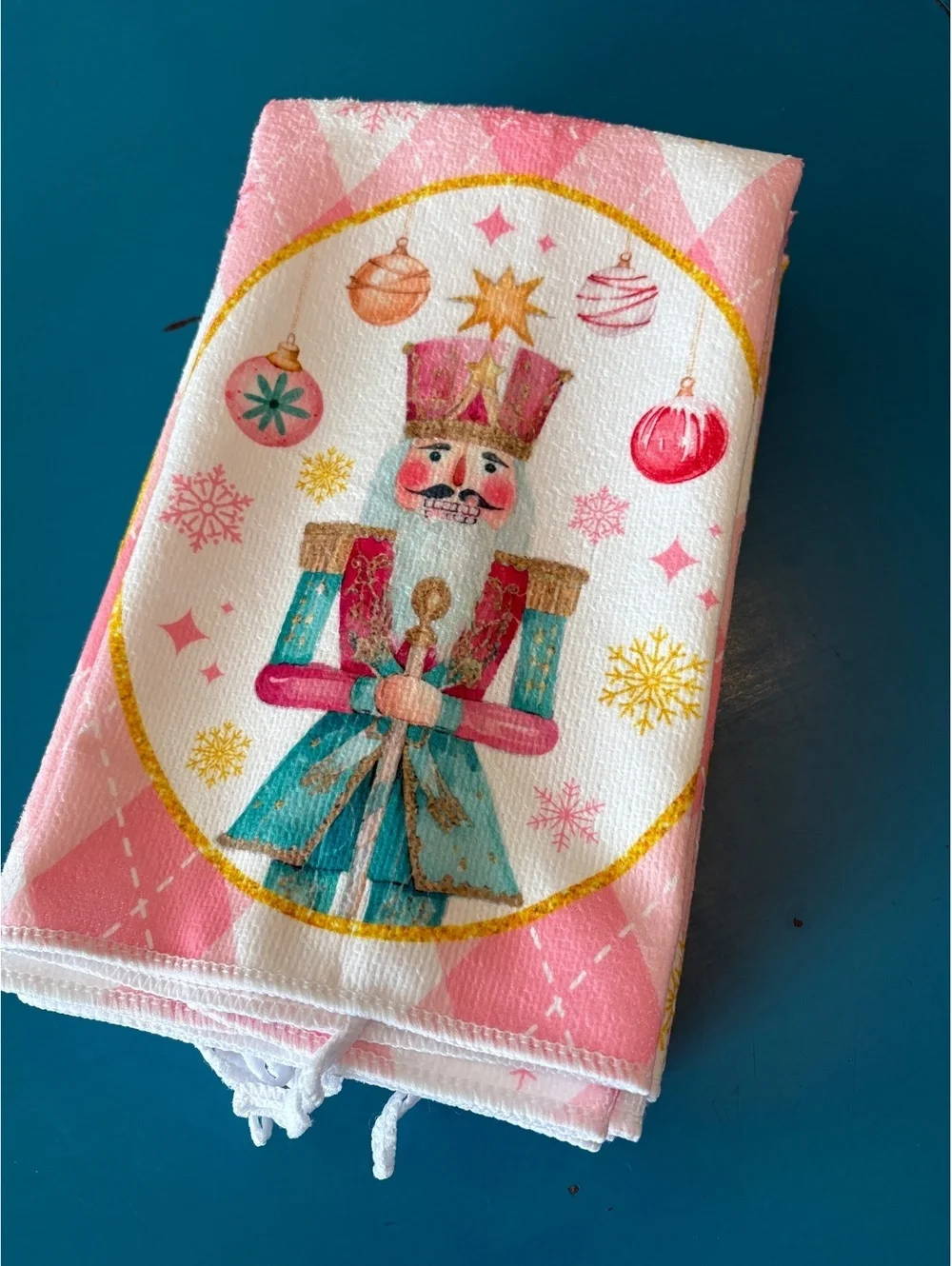 Set of 6 Christmas Nutcracker Themed Kitchen Towels, Quick-Dry Microfiber
